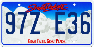 SD license plate 97ZE36