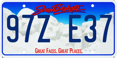 SD license plate 97ZE37
