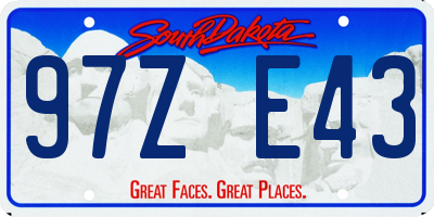 SD license plate 97ZE43
