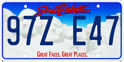 SD license plate 97ZE47