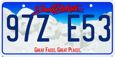 SD license plate 97ZE53