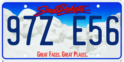 SD license plate 97ZE56