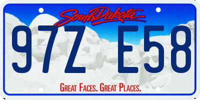 SD license plate 97ZE58
