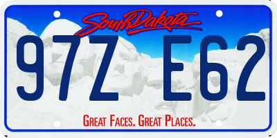 SD license plate 97ZE62