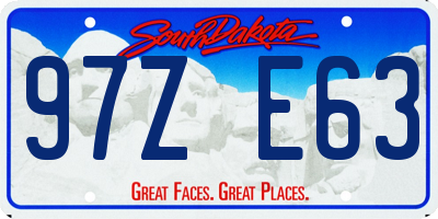 SD license plate 97ZE63