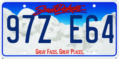 SD license plate 97ZE64