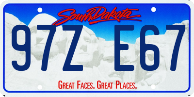 SD license plate 97ZE67