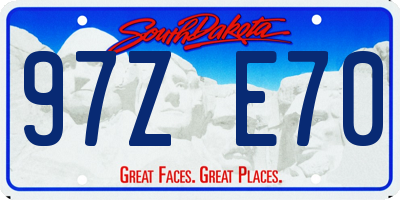 SD license plate 97ZE70