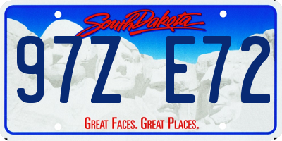 SD license plate 97ZE72