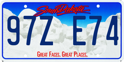 SD license plate 97ZE74
