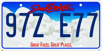 SD license plate 97ZE77