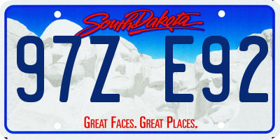 SD license plate 97ZE92