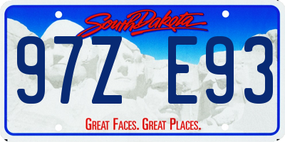 SD license plate 97ZE93