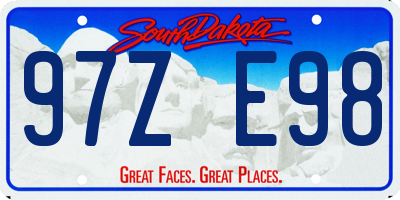 SD license plate 97ZE98
