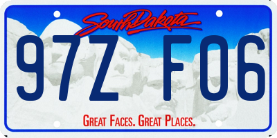 SD license plate 97ZF06