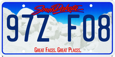 SD license plate 97ZF08