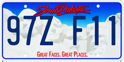 SD license plate 97ZF11