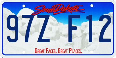 SD license plate 97ZF12