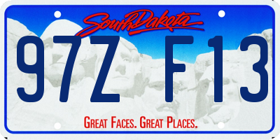 SD license plate 97ZF13