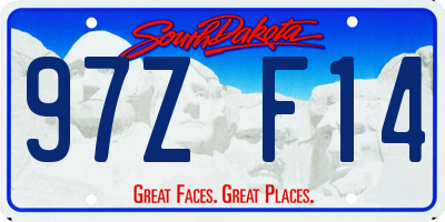 SD license plate 97ZF14