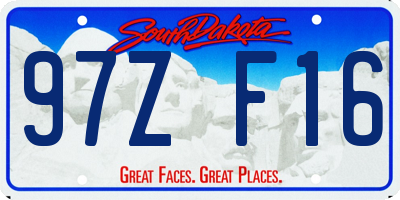 SD license plate 97ZF16