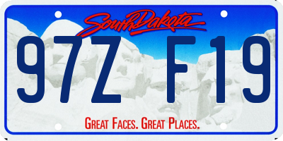 SD license plate 97ZF19