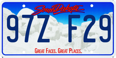 SD license plate 97ZF29
