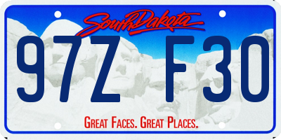 SD license plate 97ZF30