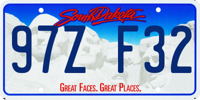 SD license plate 97ZF32