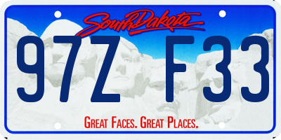 SD license plate 97ZF33