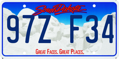 SD license plate 97ZF34