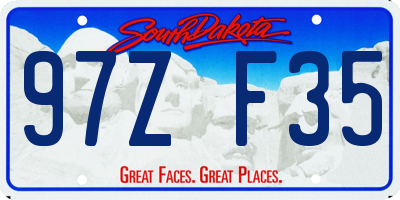 SD license plate 97ZF35