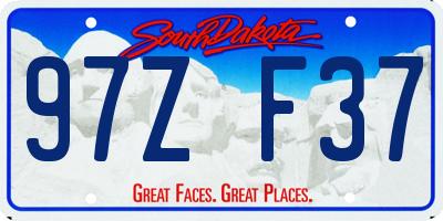 SD license plate 97ZF37