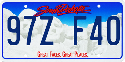 SD license plate 97ZF40