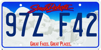 SD license plate 97ZF42