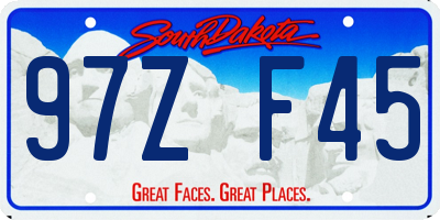 SD license plate 97ZF45