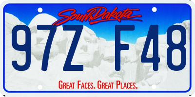 SD license plate 97ZF48