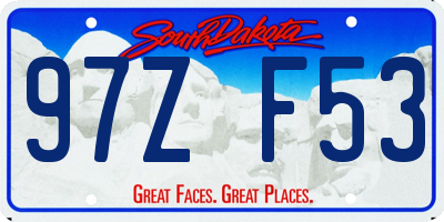 SD license plate 97ZF53