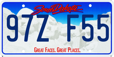 SD license plate 97ZF55