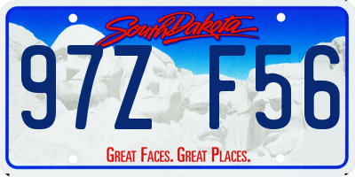 SD license plate 97ZF56