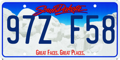 SD license plate 97ZF58