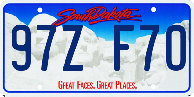 SD license plate 97ZF70
