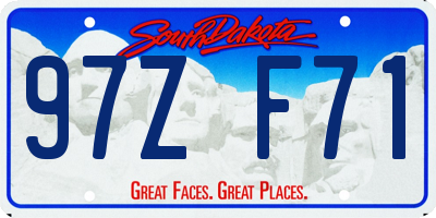 SD license plate 97ZF71