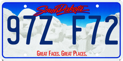 SD license plate 97ZF72