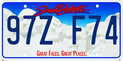 SD license plate 97ZF74