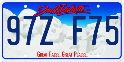 SD license plate 97ZF75