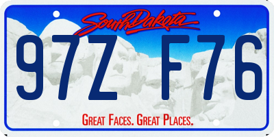 SD license plate 97ZF76