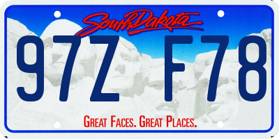 SD license plate 97ZF78