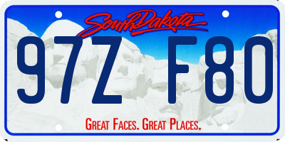 SD license plate 97ZF80