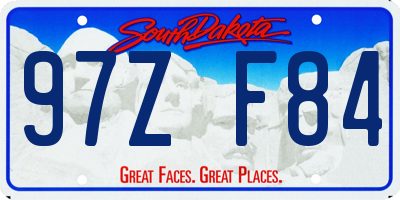 SD license plate 97ZF84